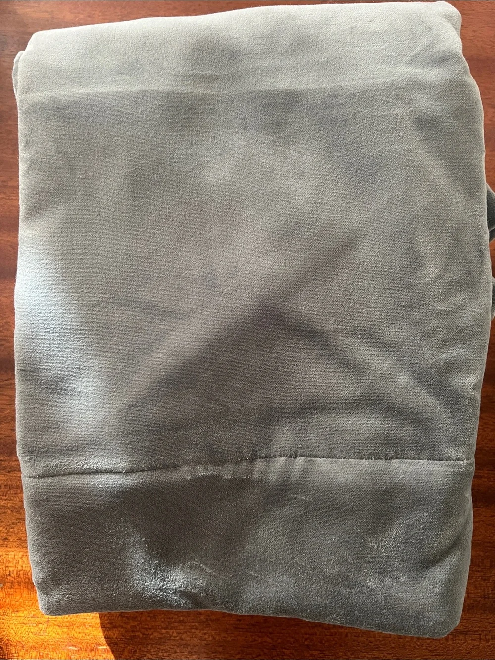 Quince Cotton Velvet Blackout Curtain Panel in Slate 48x96
